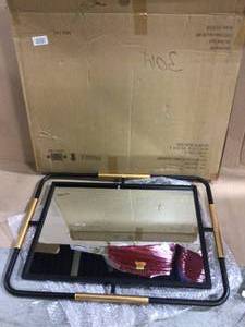 Medium Rectangle Black &amp Gold Modern Accent Mirror (32 in. H x 24 in. W) by StyleWell Customer Returns See Pictures