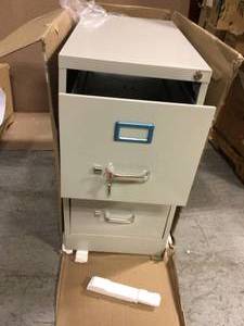 15 in. x 26-12 in. x 28-38 in. Light Gray Vertical File Cabinet with 2-Drawers Security Lock and Letter Files Customer Returns See Pictures