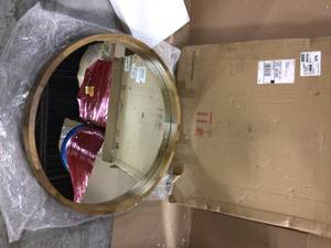 Medium Round Rustic Brown Contemporary Mirror (30 in. H x 30 in. W) Customer Returns See Pictures