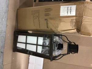 Oversized Black WoodMetal Lantern (Set of 2) by Glitzhome Customer Returns See Pictures