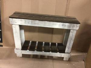 Reclaimed Wood 30 in. H WalnutWhite Console Table by Del Hutson Designs Customer Returns See Pictures