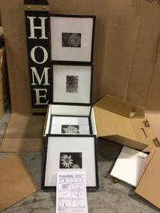Black Frame with White Matte Gallery Wall Picture Frames (Set of 4) Customer Returns See Pictures