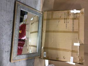 Medium Rectangle Galvanized Antiqued Farmhouse Accent Mirror (39 in. H x 27 in. W) Customer Returns See Pictures