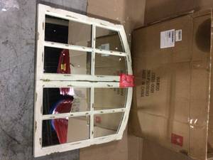 Decorative 27 in. x 15 in. Rustic Wood Frame Wall Mirror Customer Returns See Pictures