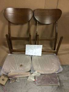Katya Sand and Walnut Brown Dining Chair (Set of 2) Customer Returns See Pictures