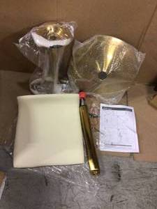 Ale 34.75 in. Cream Velvet and Gold Steel Adjustable Bar Stool (Set of 2) Customer Returns See Pictures