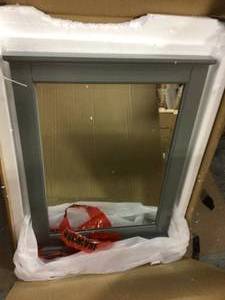 Hamilton 24 in. W x 27 in. H Wall Mirror Cabinet in Grey Customer Returns See Pictures