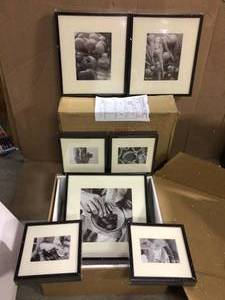 Black Frame with White Matte Gallery Wall Picture Frames (Set of 7) Customer Returns See Pictures