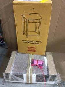 Night Owl Warm Brown Nightstand with USB Port by Casual Home Customer Returns See Pictures
