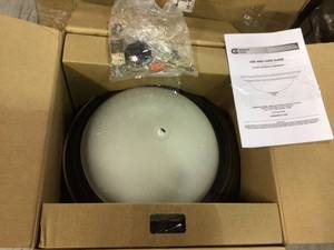 13 in. 2-Light Brushed Nickel Flush Mount with Frosted Glass Shade (2-Pack) Customer Returns See Pictures
