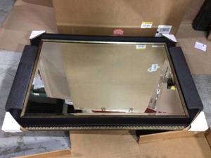 Large Rectangle Bronze Beveled Glass Contemporary Mirror (41.63 in. H x 29.63 in. W) Customer Returns See Pictures