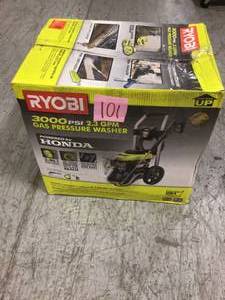 3000 PSI 2.3 GPM Honda Gas Pressure Washer by RYOBI Customer Returns see photos