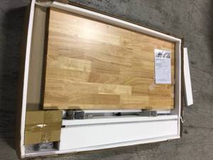 46 in. Adjustable Height Work Table in White by Husky Customer Returns See Pictures