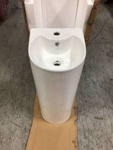 Sublime Rounded Basin Pedestal Sink in Glossy White by Swiss Madison Customer Returns See Pictures