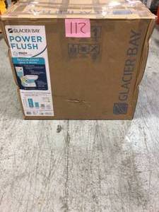 Power Flush 2-Piece 1.28 GPF Single Flush Elongated Toilet in White with Slow-Close Seat Included by Glacier Bay Customer Returns See Pictures