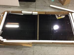 71 in. x 32 in. Oversized Modern Rectangle Metal Framed Black Full Length Vanity Mirror Customer Returns See Pictures