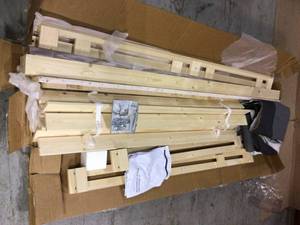 Quick Assembly Wood Foundation with Cover 4 in. Full Low Profile Mattress Foundation Replacement Box Spring Customer Returns See Pictures