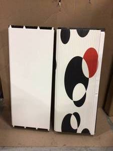 Paperflow easyOffice 80 in. Tall with 4-Shelves Storage Cabinet in Black and Red Bubbles Customer Returns See Pictures