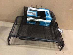 Mind Reader Metal Mesh Monitor Stand and Desk Organizer with Drawer, Black Customer Returns See Pictures