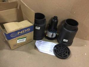 MIX LOT 6 in. x 4 in. Flo Well Surface Drain Inlet by NDS &amp Pulse XL Pop-Up Impact Sprinkler by Orbit Customer Returns See Pictures