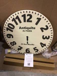 30 in. Oversized Antiquite de Paris Wall Clock Customer Returns See Pictures