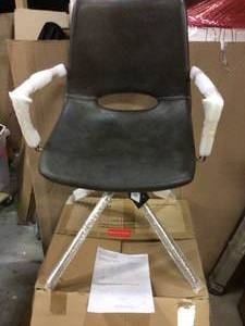 Dawn GreyCopper Leather Swivel Dining Chair by Safavieh Customer Returns See Pictures