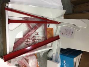 Ergonomic Computer Gaming Desk Workstation with Cupholder &amp Headphone Hook, Red Customer Returns See Pictures
