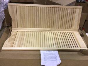 30 in. x 42 in. Dixieland Louvered Unfinished Pine Wood Saloon Door Customer Returns See Pictures