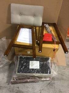 Upholstered Counter Stool with Riverbed Brown Saddle Seat (Set of 2) (18.75 in. W x 25 in. H) Customer Returns See Pictures