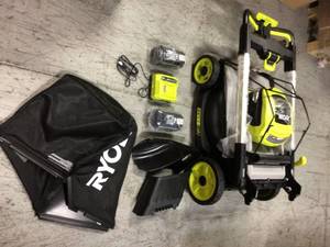 40V HP Brushless 21 in. Cordless Battery Walk Behind Dual-Blade Self-Propelled Mower with (2) 6.0 Ah Batteries & Charger by RYOBI Customer Returns See Pictures