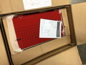 Hover Image to Zoom Ready-to-Assemble 23-Gauge Steel 2-Door Garage Base Cabinet in Red (28 in. W x 32 in. H x 18 in. D) by Husky Customer Returns See Pictures