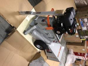 3 in. diameter feed 11 HP 270cc Commercial Duty Chipper Shredder with Trailer Hitch, Gloves, Safety Goggles included by Brush Master Customer Returns See Pictures