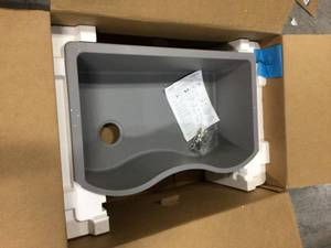 Quartz Classic Greystone Quartz 33 in. Single Bowl Undermount Kitchen Sink by Elkay Customer Returns See Pictures
