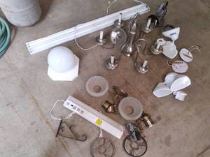 Box lot of light fixtures and a bea...