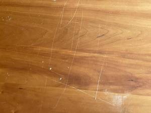 lot 82 image: Rolling Metal and Wooden Coffee Table w Screen Shelf