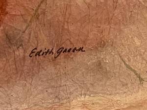 lot 138 image: Edith Green Floral Framed Art