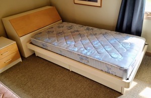 lot 4 image: Pair of Techline Twin Storage Beds and Matching Nightstand