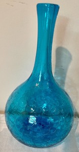 3 Crackled Glass Vessels