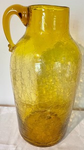 Large Crackle Glass Pitcher