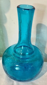 3 Crackle Glass Vessels