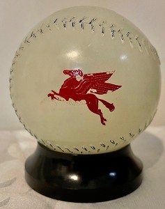 Vintage Mobil Baseball Bank w Red Pegasus