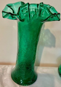 4 Crackle Glass Vessels