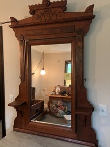 Vintage Marble Top Dressing Table with Mirror