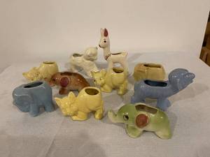 Antique Pottery Small Animal Planters