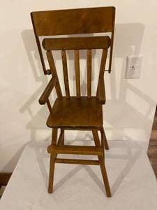 Vintage Wooden Baby High Chair