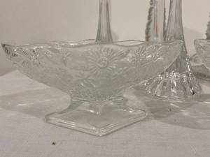Assorted Clear Glass candle Holders and Sherbet  Dishes