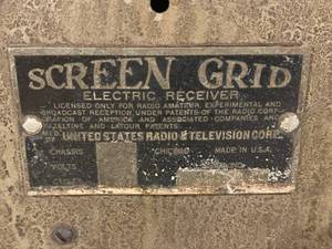 Vintage Screen Grid Electric Receiver