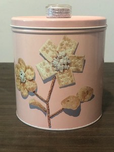Three Vintage Tin Containers and a Milk Bottle
