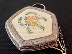 Sterling Silver Vintage Wristlet Compact