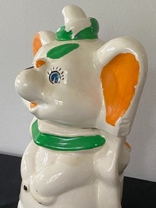 Vintage 1940s Dumbo Turnabout Cookie Jar